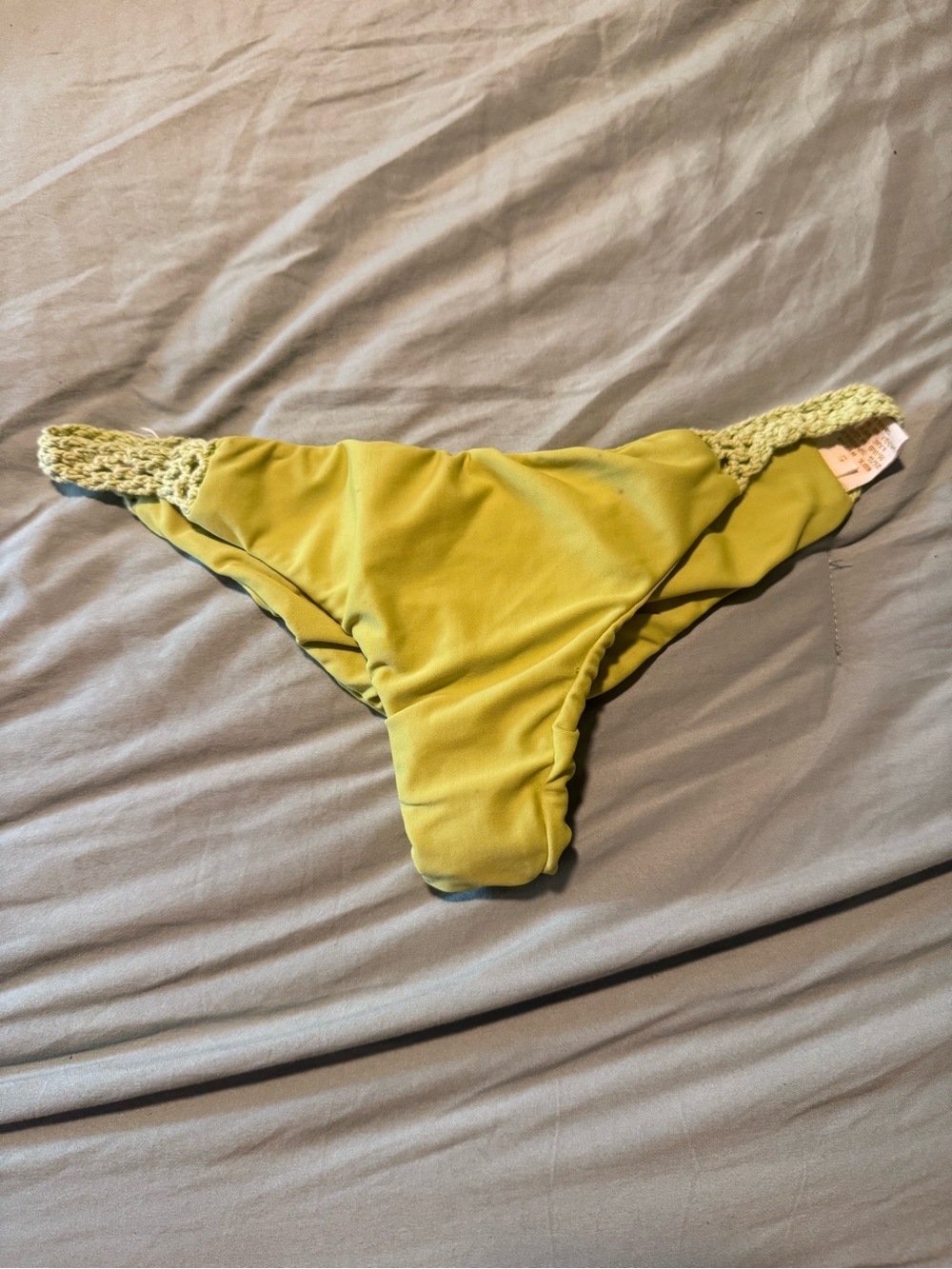 Posh Pua Bright Green Crochet-Side Bikini Bottom